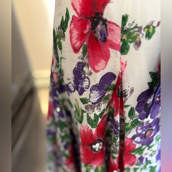 Jane Norman Floral Strapless Fit-and-Flare Dress with Purple Belt. Size S. EUC - Picture 4 of 9